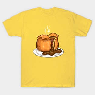 Meat Pie Cartoon Gravy on Plate T-Shirt